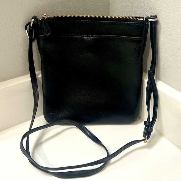 Vintage Coach Crossgrain Leather North / South Crossbody Bag Black - Picture 6 of 11